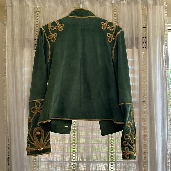 Jessie Western Suede Military Jacket in Green - Picture 6 of 6